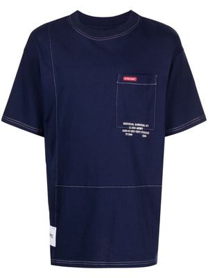 izzue contrast-stitching cotton T-shirt - Blue