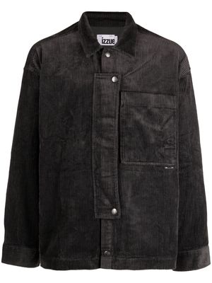 izzue corduroy cotton shirt jacket - Black