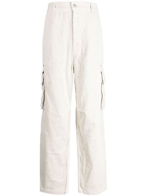 izzue corduroy wide-leg trousers - White