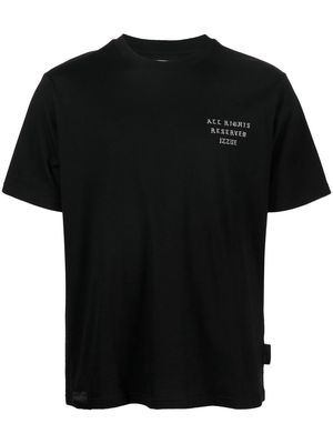 izzue cotton graphic-print T-shirt - Black