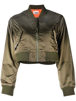 izzue cropped bomber jacket - Green