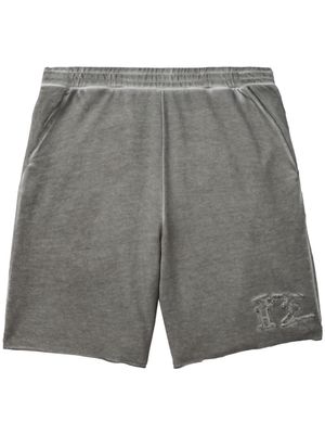 izzue distressed cotton track shorts - Neutrals