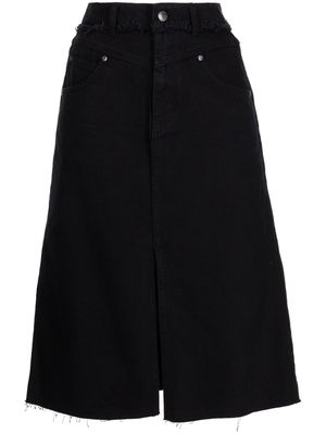 izzue distressed high-waisted denim skirt - Black