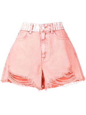 izzue distressed jean shorts - Pink