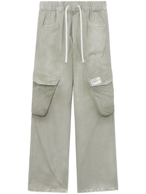 izzue drawstring cotton cargo trousers - Neutrals