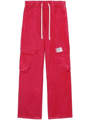 izzue drawstring cotton cargo trousers - Pink