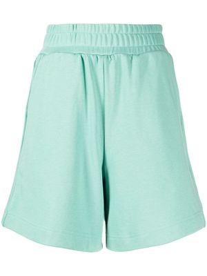izzue elasticated cotton-blend track shorts - Green