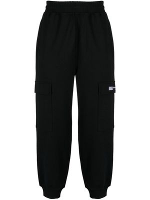 izzue elasticated-waist cargo-pocket trousers - Black