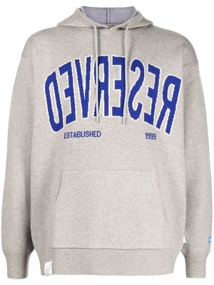 izzue embroidered logo crew-neck hoodie - Grey