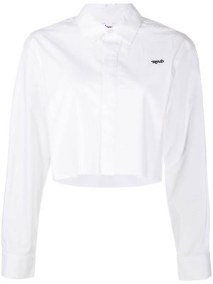 izzue embroidered-logo detail shirt - White