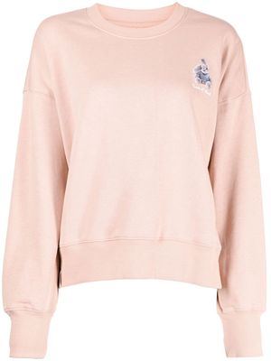 izzue embroidered-logo graphic-print sweatshirt - Pink