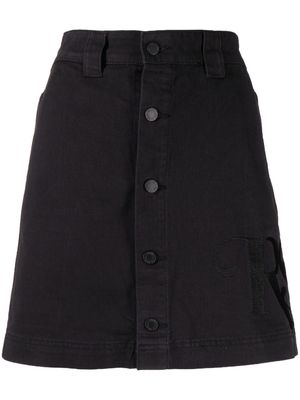 izzue embroidered-logo midi skirt - Black