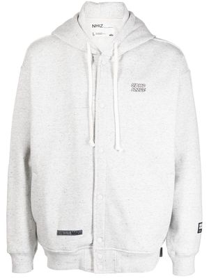 izzue embroidered-logo zip-up hoodie - Grey