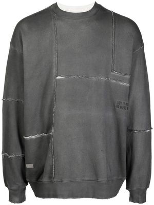 izzue embroidered patchwork sweatshirt - Grey