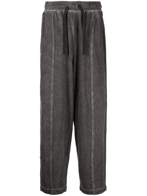 izzue faded-effect drawstring track pants - Grey