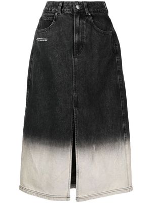 izzue faded high-waisted denim skirt - Black