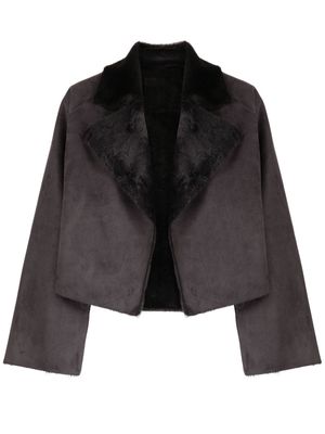 izzue faux-fur cropped jacket - Grey