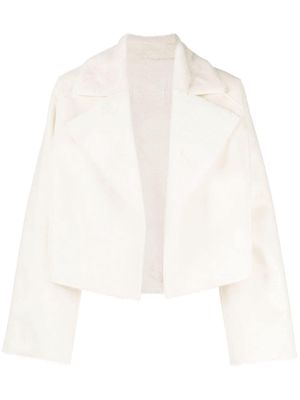izzue faux-fur cropped jacket - Neutrals