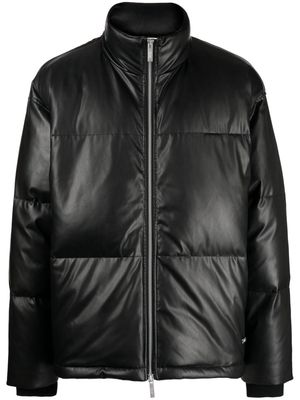 izzue faux-leather padded jacket - Black