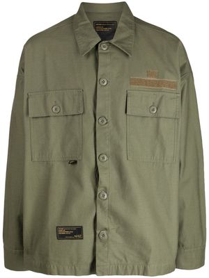 izzue flap-pocket cotton shirt - Green
