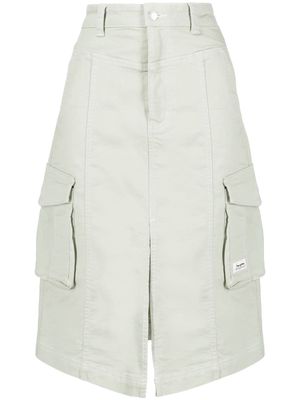 izzue flap-pockets A-line midi skirt - Green