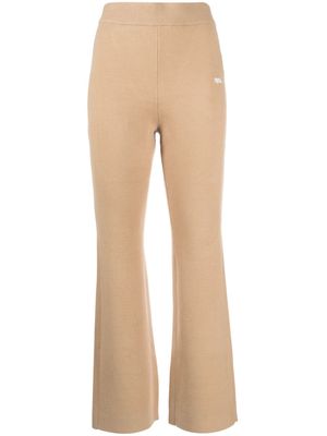 izzue flared knit trousers - Brown