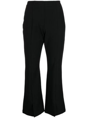 izzue flared rear logo-patch trousers - Black