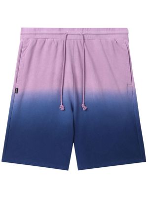 izzue gradient-effect cotton track shorts - Blue