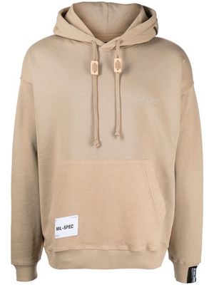 izzue graphic-print cotton hoodie - Neutrals