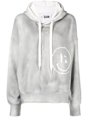 izzue graphic-print drawstring hoodie - Grey