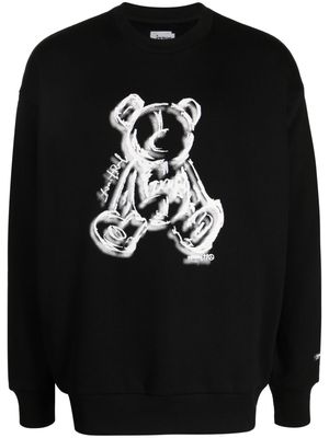 izzue graphic-print jersey sweatshirt - Black