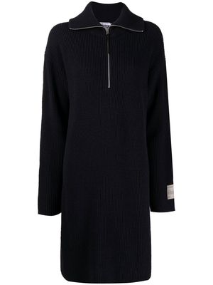 izzue half-zip knitted midi dress - Blue