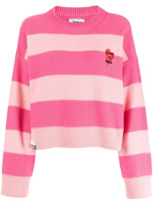 izzue heart-patch wool-blend jumper - Pink