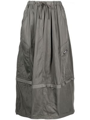 izzue high-waist detachable-panel pleated skirt - Green