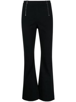 izzue high-waist flared trousers - Black