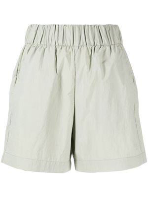 izzue high-waisted elasticated shorts - Green