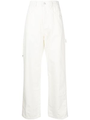 izzue high-waisted wide-leg trousers - White