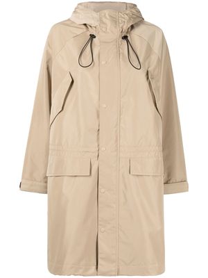 izzue hooded long-sleeved jacket - Brown