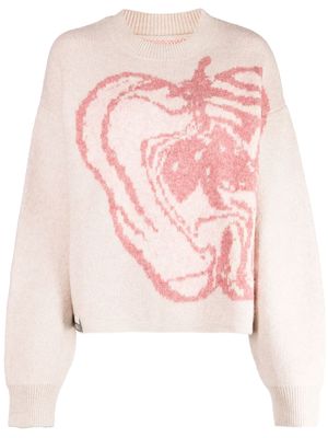izzue intarsia-knit crew-neck jumper - Pink