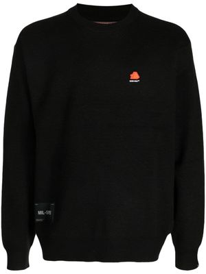izzue intarsia-knit logo jumper - Black