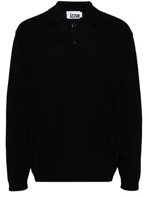 izzue knitted polo shirt - Black