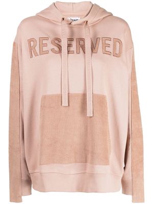 izzue layered embroidered-logo hoodie - Pink