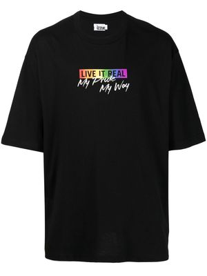 izzue Live It Real logo T-shirt - Black