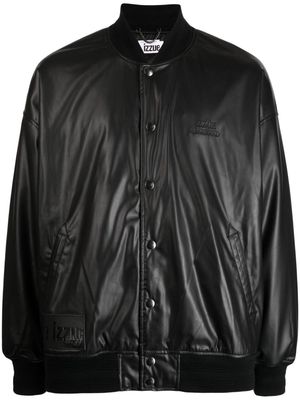 izzue logo-appliqué bomber jacket - Black