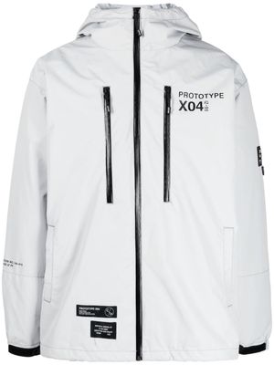 izzue logo-appliqué hooded jacket - Grey