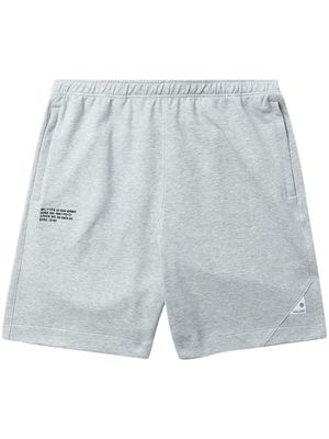 izzue logo-appliqué track shorts - Grey