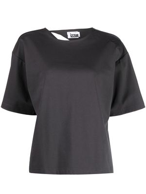 izzue logo-embroidered short-sleeve T-shirt - Grey