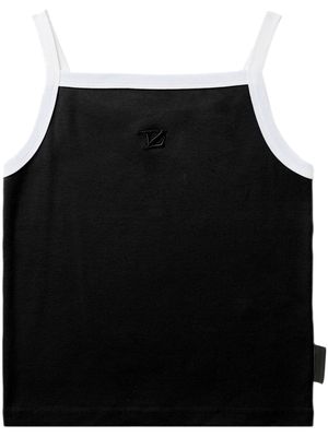 izzue logo-embroidered tank top - Black