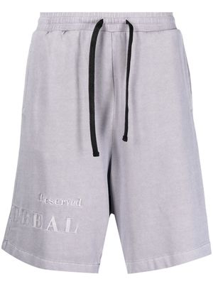 izzue logo-embroidered track shorts - Grey