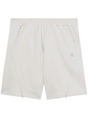 izzue logo-embroidered track shorts - Neutrals